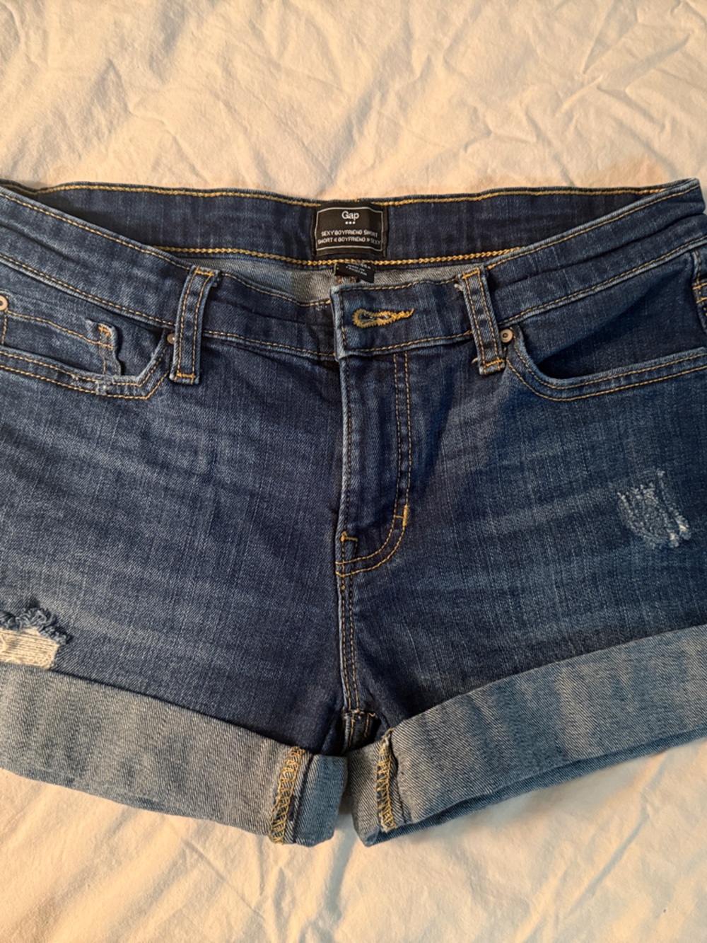 GAP Indigo Rolled Hem Denim Shorts